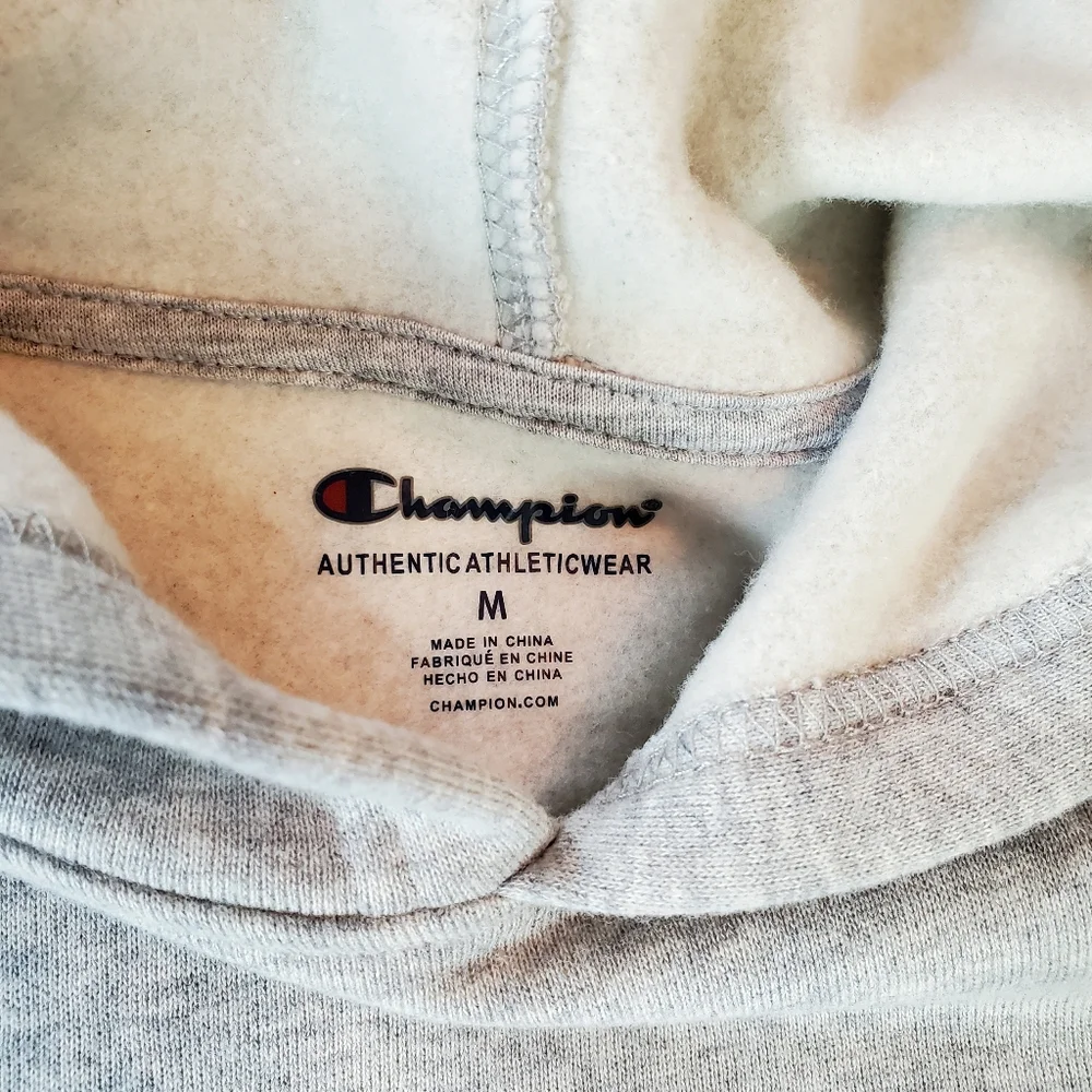 Champion Boys Gray & Camo Fleece Hoodie Sweatshirt Medium